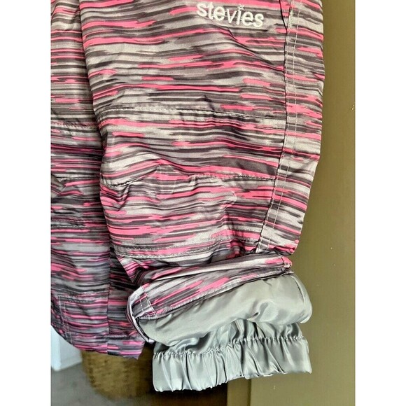 Snow Bib Overalls with Fleece Top Size 2T Stevie Pink Grey Elastic Ankles Skiing - Picture 7 of 9